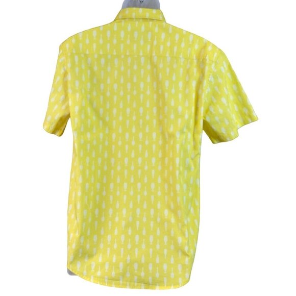 Allagash Brewing Co. Yellow Button-Up Shirt With Bottle Print - Picture 4 of 8